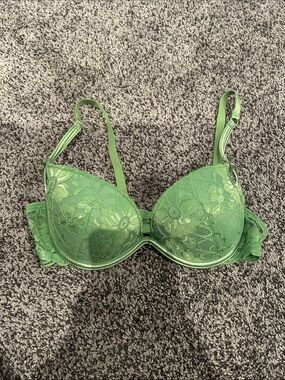 coobie Green Floral Lace Push-Up Bra